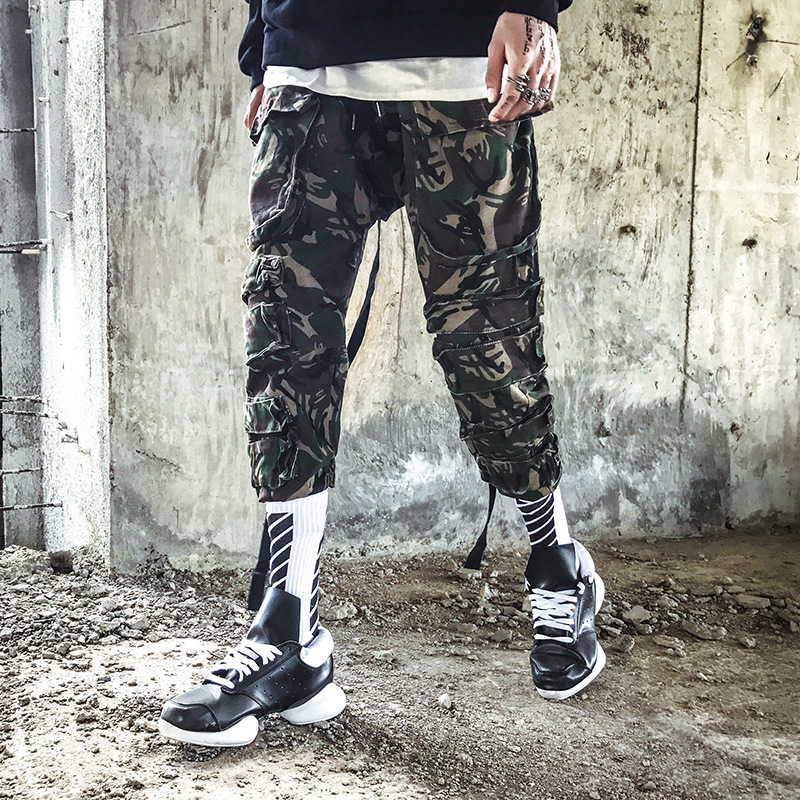 Mens Camouflage Ribbons Multi Pockets Patchwork Pants Hip Hop Harem Pants Men Casual Streetwear Slim Trousers Joggers Sweatpants, Black 
Mens Camouflage Ribbons Multi Pockets Patchwork Pants Hip Hop Harem Pants Men Casual Streetwear Slim Trousers Joggers Sweatpants, Black