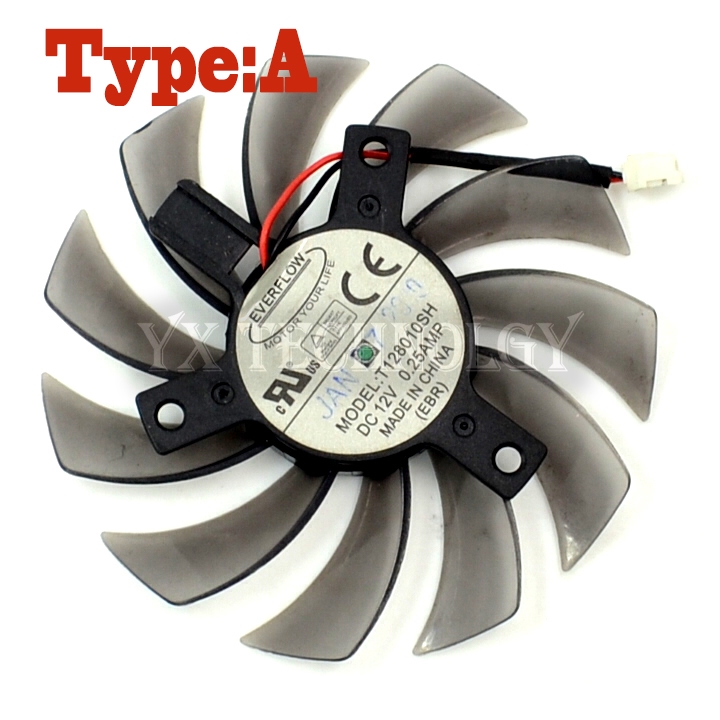 75mm Everflow T128010SH DC 12V 0.25A Cooling Fans MSI R6850 6850 HD6850 Graphics Video Card Cooler Fan
75mm Everflow T128010SH DC 12V 0.25A Cooling Fans MSI R6850 6850 HD6850 Graphics Video Card Cooler Fan