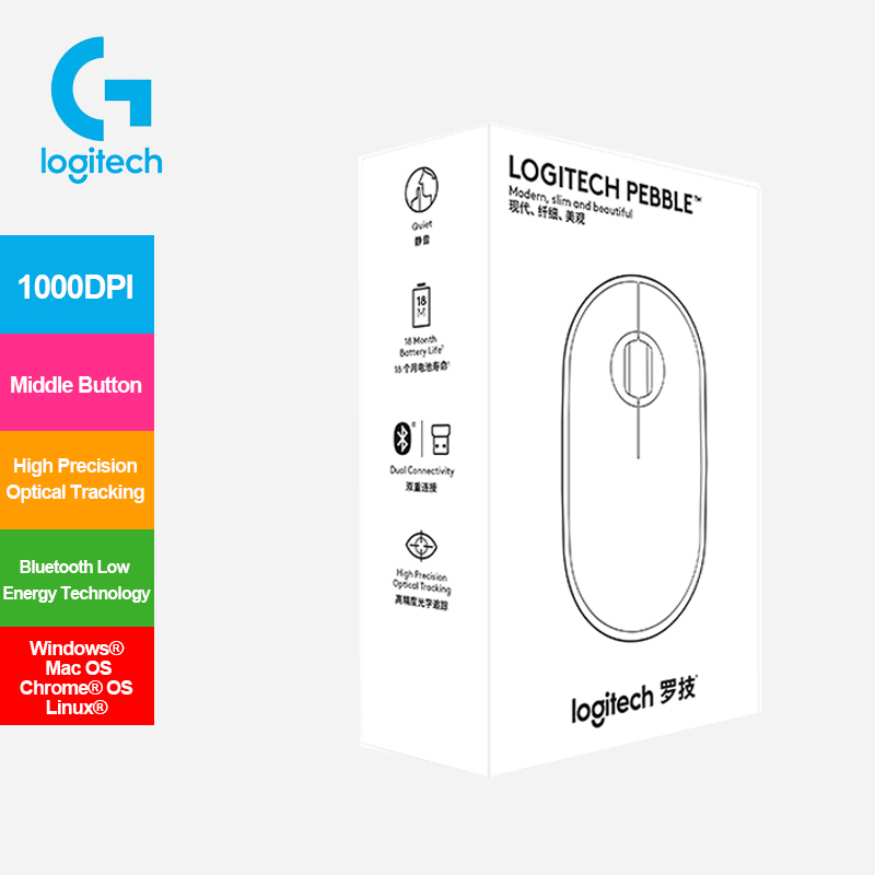 Pebble Wireless Bluetooth Mouse with Unifying Colorful 1000DPI High Precision Optical Tracking Mice for Windows Mac OS
Pebble Wireless Bluetooth Mouse with Unifying Colorful 1000DPI High Precision Optical Tracking Mice for Windows Mac OS