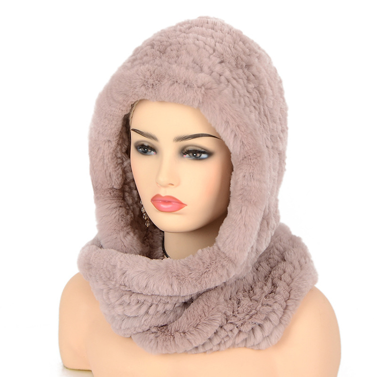 Women Knitted Real Rex Fur Hat Hooded Scarf Winter hats for Woman Cap Warm Natural Fur Hat With Neck Scarves, White
Women Knitted Real Rex Fur Hat Hooded Scarf Winter hats for Woman Cap Warm Natural Fur Hat With Neck Scarves, White