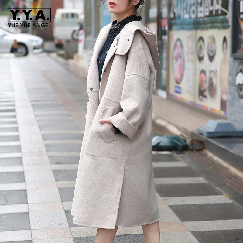 Top Quality Women Winter Oversized Long Wool Coat Cashmere Hoodie Overcoat Loose Reversible Trench Office Ladies Woolen Coats, Beige
Top Quality Women Winter Oversized Long Wool Coat Cashmere Hoodie Overcoat Loose Reversible Trench Office Ladies Woolen Coats, Beige