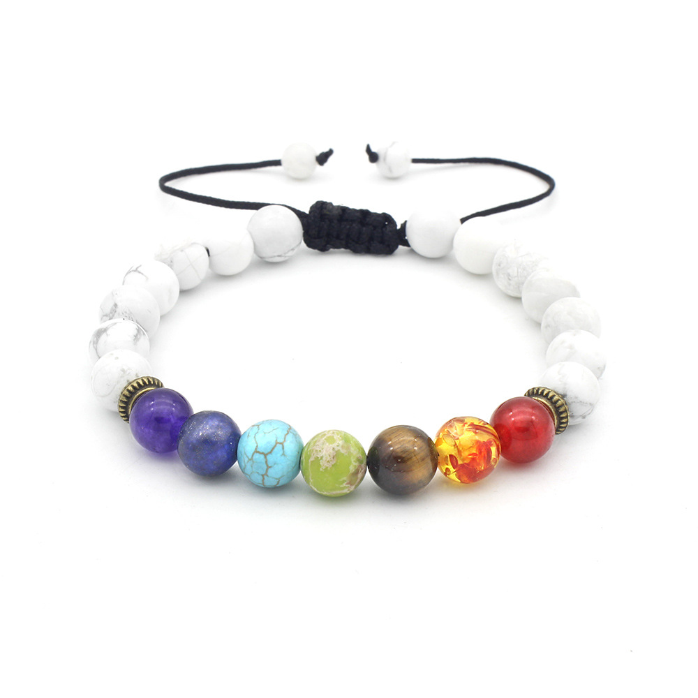 Bead Chakra Bracelet 7 Chakras Lava Rock Stone Bracelet Natural Stone Yoga Beads Bracelets Relax Healing Bangle for Men Women