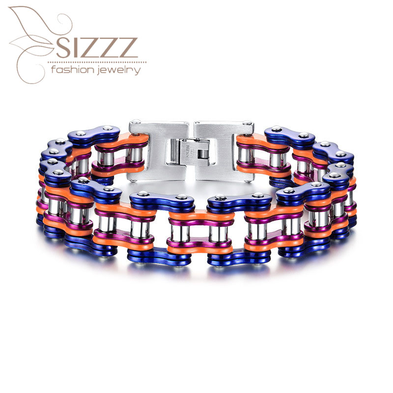 SIZZZ 2020 European and American bicycle titanium steel locomotive chain bracelet&bangles for men
SIZZZ 2020 European and American bicycle titanium steel locomotive chain bracelet&bangles for men