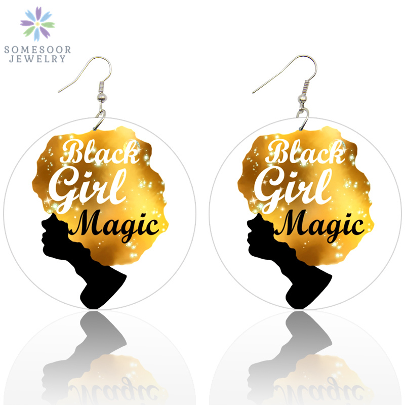 SOMESOOR Both Sides Painting Golden Natural Hair African Wood Drop Earrings AFRO Black Magic Girl Hiphop Jewelry For Women Gifts
SOMESOOR Both Sides Painting Golden Natural Hair African Wood Drop Earrings AFRO Black Magic Girl Hiphop Jewelry For Women Gifts