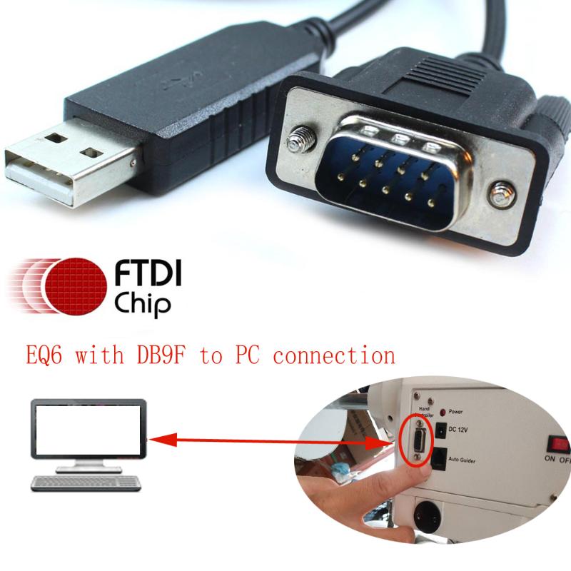 

USB TO DB9 male for skywatcher EQ6 EQ5 HEQ5 to PC EQMOD RJ12 EQDirect PC synscan hand control replacing cable