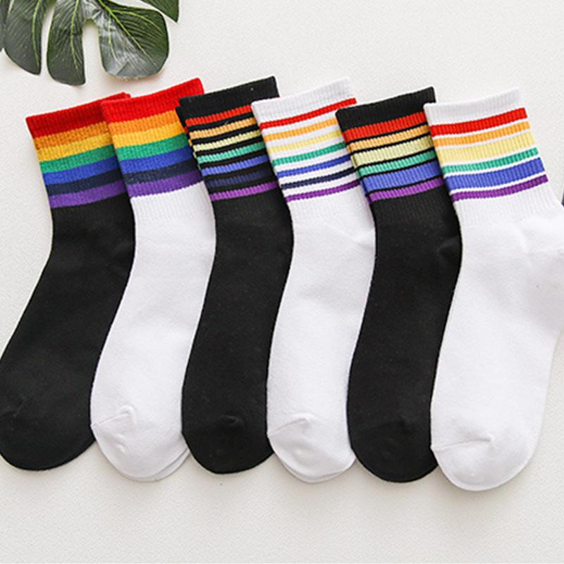 Striped Crew Socks Colorful Women Autumn and Winter Female Leisure Comfortable Rainbow Socks Ladies Tube Socks Chaussette, White 1
Striped Crew Socks Colorful Women Autumn and Winter Female Leisure Comfortable Rainbow Socks Ladies Tube Socks Chaussette, White 1