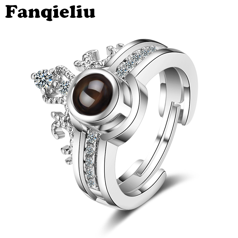 Fanqieliu 100 Languages Projection Silver Color & Rose Gold Ring Bridal Sets Crown Zircon Rings For Women Wedding Ring FQL20202
Fanqieliu 100 Languages Projection Silver Color & Rose Gold Ring Bridal Sets Crown Zircon Rings For Women Wedding Ring FQL20202