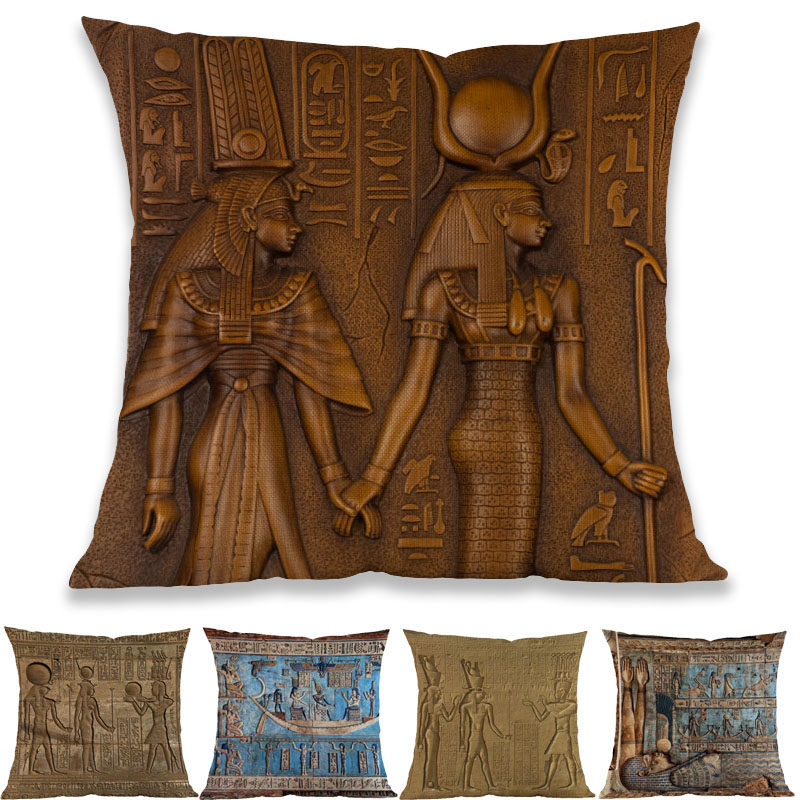 Ancient Egypt Murals portrait Hieroglyphs Pharaoh Was-scepter Pattern Pillow Case Home Gallery Sofa Decoration Cushion Cover
Ancient Egypt Murals portrait Hieroglyphs Pharaoh Was-scepter Pattern Pillow Case Home Gallery Sofa Decoration Cushion Cover