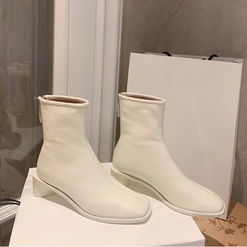 Solid Colors Ankle Boots Brand Design Women Shoes New Fashion Square Heels Zipper Boots, Black
Solid Colors Ankle Boots Brand Design Women Shoes New Fashion Square Heels Zipper Boots, Black