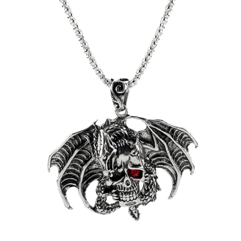 Punk Skull Necklace For Men Bling Chain Hip Hop Jewelry Gothic Pendant Necklace Collar