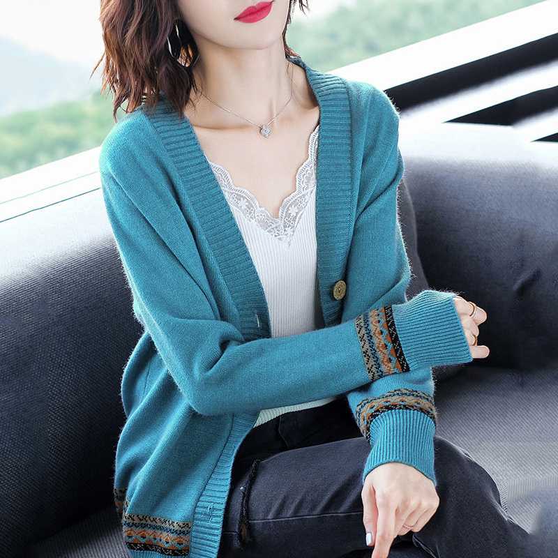 2020 Women's Autumn Sweater Single Beasted V Neck Long Sleeve Casual Cardigan Knitted Solid Korean Style Female Sweaters, Blue
2020 Women's Autumn Sweater Single Beasted V Neck Long Sleeve Casual Cardigan Knitted Solid Korean Style Female Sweaters, Blue
