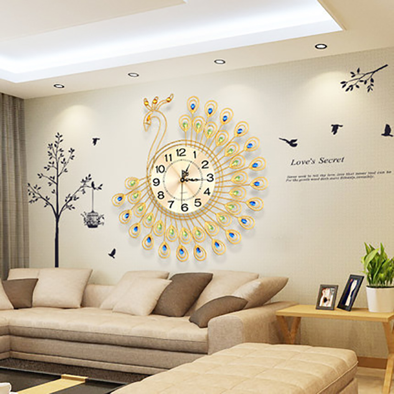Large 3D Gold Diamond Peacock Wall Clock Metal Watch for Home Living Room Decoration DIY Clocks Crafts Ornaments Gift 53x53cm
Large 3D Gold Diamond Peacock Wall Clock Metal Watch for Home Living Room Decoration DIY Clocks Crafts Ornaments Gift 53x53cm