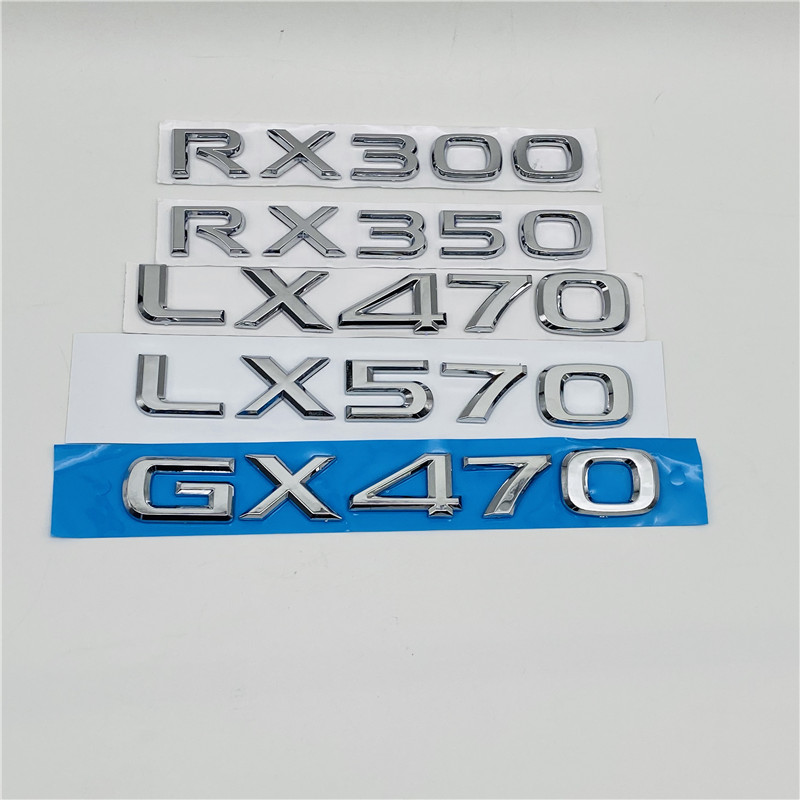 For Lexus LX470 LX570 RX300 RX350 GX470 GX 470 Emblem Logo Rear Trunk Tail Lid Symbol Words, Chrome silver
For Lexus LX470 LX570 RX300 RX350 GX470 GX 470 Emblem Logo Rear Trunk Tail Lid Symbol Words, Chrome silver