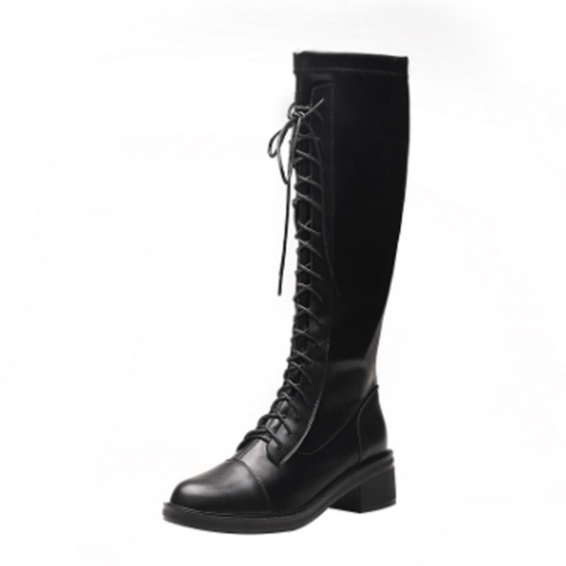 New style women's boots elastic boots high Knight's motorcycle snow women's leather shoes, As pic
New style women's boots elastic boots high Knight's motorcycle snow women's leather shoes, As pic
