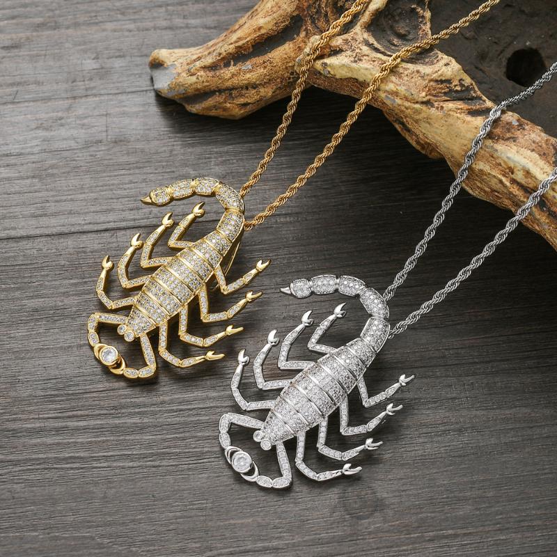 Cross-border hot sale hip-hop jewelry big scorpion pendant copper inlaid zircon necklace men's necklace
Cross-border hot sale hip-hop jewelry big scorpion pendant copper inlaid zircon necklace men's necklace