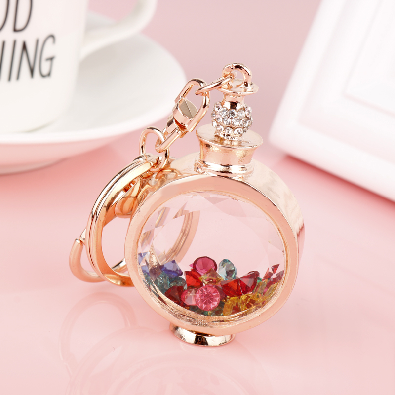 MQCHUN Fashion Trinket Rhinestone Perfume Bottle Keychain Colorful Crystal Keyring Car Key Ring Charm Women Handbag Key Chain
MQCHUN Fashion Trinket Rhinestone Perfume Bottle Keychain Colorful Crystal Keyring Car Key Ring Charm Women Handbag Key Chain