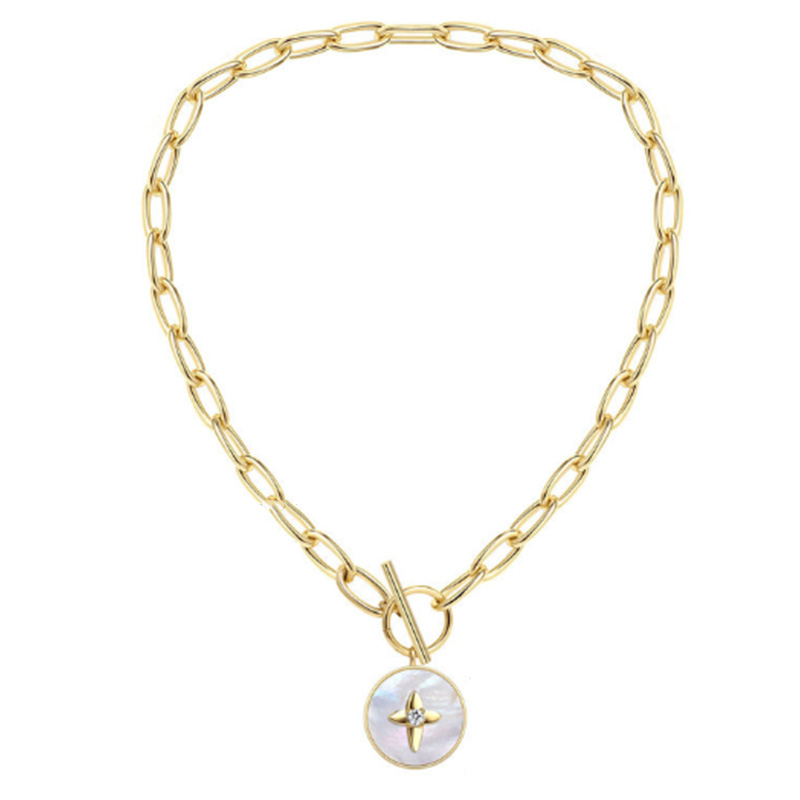 Natural Round Whitemother-Of-Pearl Necklace Metal OT Star-Stranded Thick Chain Necklace For Wife Mom Girlfriend Gift
Natural Round Whitemother-Of-Pearl Necklace Metal OT Star-Stranded Thick Chain Necklace For Wife Mom Girlfriend Gift