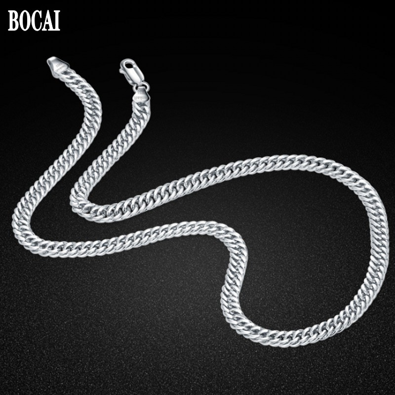 BOCAI S925 pure silver ornaments curb chain 6mm personality domineering han edition men's silver chain white gold necklace
BOCAI S925 pure silver ornaments curb chain 6mm personality domineering han edition men's silver chain white gold necklace