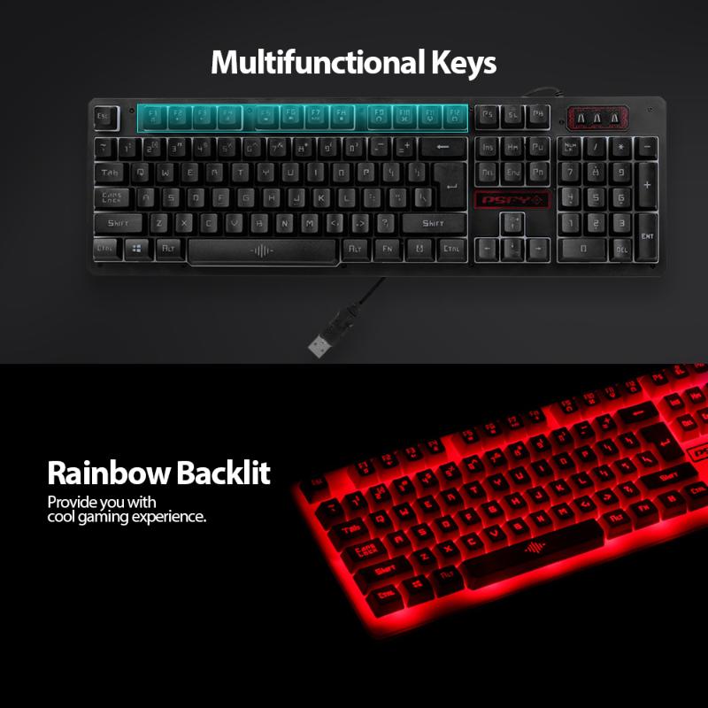 USB Wired Gaming Keyboard and Mouse Combo Waterproof 3 Color Backlit 2000DPI for pc computer Home Office
USB Wired Gaming Keyboard and Mouse Combo Waterproof 3 Color Backlit 2000DPI for pc computer Home Office