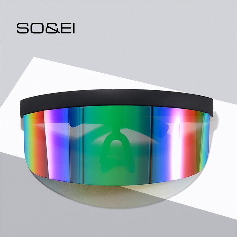 SO&EI Oversized Mirror Colorful One Piece Rimless Men Windproof Driving Big Frame Goggle Women Sunglasses Shades
SO&EI Oversized Mirror Colorful One Piece Rimless Men Windproof Driving Big Frame Goggle Women Sunglasses Shades