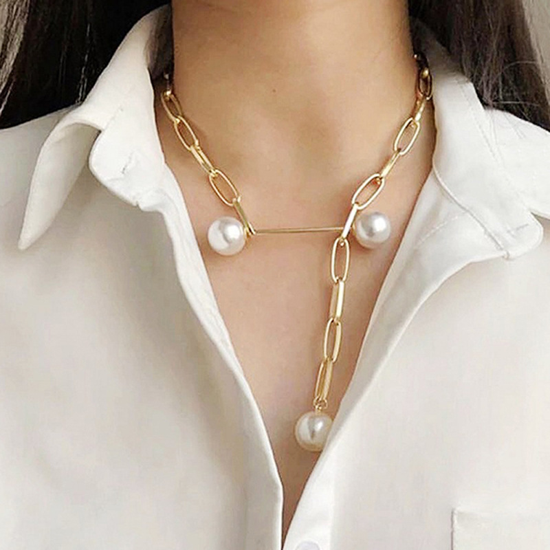 New Simple Gold Color Hollow Link Chain Choker Necklaces Statement Jewelry Adjustable Fashion Imitation Pearl Colliers For Women
New Simple Gold Color Hollow Link Chain Choker Necklaces Statement Jewelry Adjustable Fashion Imitation Pearl Colliers For Women