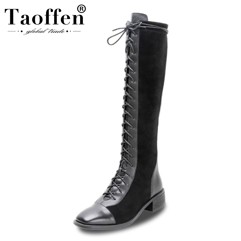 Taoffen 2020 Real Leather Motorcycle Boots Woman Sexy Ladies Daily Casual Flats Boots Brand Knee High Footwear Size 34-42, Black
Taoffen 2020 Real Leather Motorcycle Boots Woman Sexy Ladies Daily Casual Flats Boots Brand Knee High Footwear Size 34-42, Black