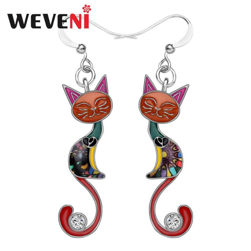 WEVENI Enamel Alloy Rhinestone Closed Eyes Cat Hipster Earrings Drop Dangle Fashion Animal Pet Jewelry Women Girls Birthday Gift
WEVENI Enamel Alloy Rhinestone Closed Eyes Cat Hipster Earrings Drop Dangle Fashion Animal Pet Jewelry Women Girls Birthday Gift