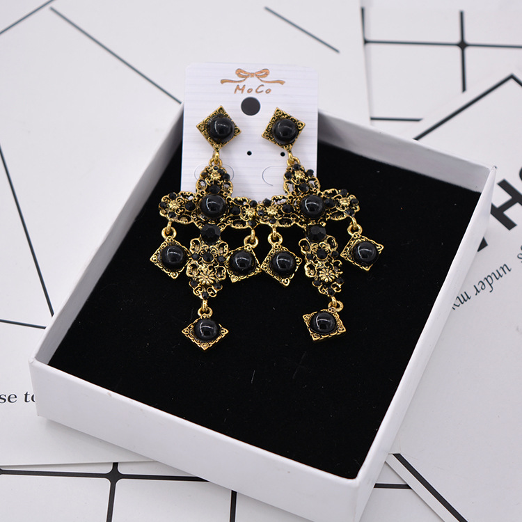 New Arrival Baroque Crystal Black Pearl Flower Big cross Earrings Vintage Earrings For Women Jewelry Brinco 415
New Arrival Baroque Crystal Black Pearl Flower Big cross Earrings Vintage Earrings For Women Jewelry Brinco 415