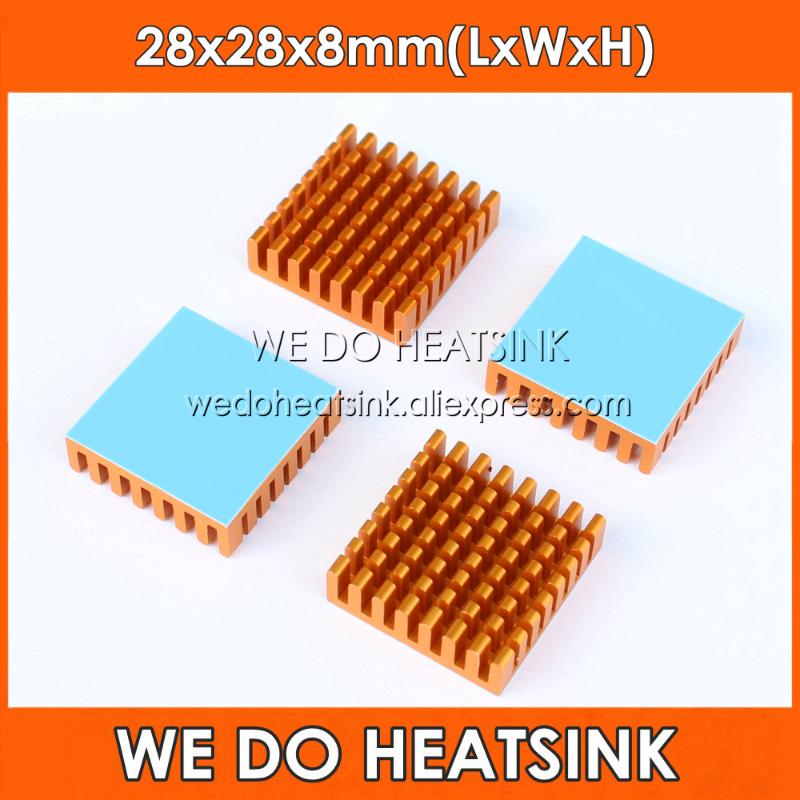 Wholesale 28x28x8mm White / Silver / Black Gold Anodized Aluminum Heatsink Radiator Cooler With Thermal Tape Applied
Wholesale 28x28x8mm White / Silver / Black Gold Anodized Aluminum Heatsink Radiator Cooler With Thermal Tape Applied