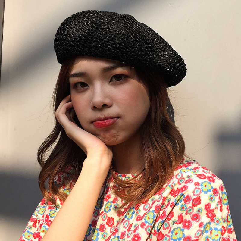 HT3161 New Fashion Women Berets Aritst Painter Beret Hat Ladies Solid Summer Hats for Women Female Breathable Crochet Straw Hat, Black
HT3161 New Fashion Women Berets Aritst Painter Beret Hat Ladies Solid Summer Hats for Women Female Breathable Crochet Straw Hat, Black