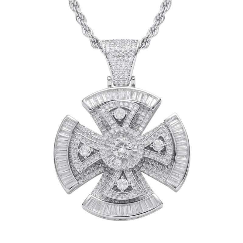 Brass Material Rotatable Cross Pendant Necklace Iced Out Micro Pave CZ Gold Silver Color Hip Hop Jewelry With 4mm Tennis Chain
Brass Material Rotatable Cross Pendant Necklace Iced Out Micro Pave CZ Gold Silver Color Hip Hop Jewelry With 4mm Tennis Chain