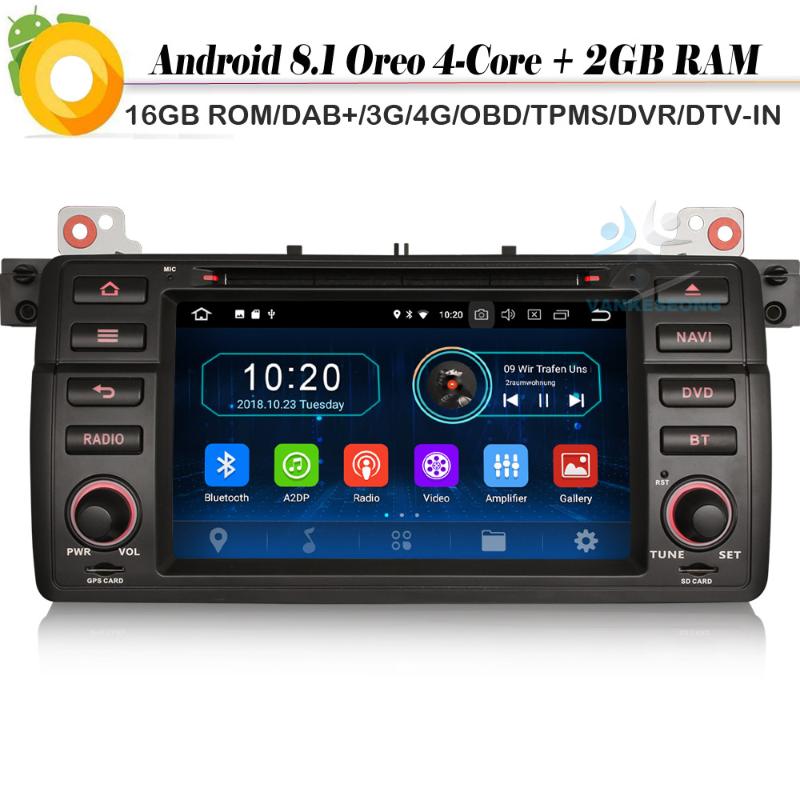 DAB+ Quad Core Android 8.1 Autoradio Sat Navi GPS DVR BT DVD Car Radio Player for 3er E46 318 Rover 75 M3 MG ZT
DAB+ Quad Core Android 8.1 Autoradio Sat Navi GPS DVR BT DVD Car Radio Player for 3er E46 318 Rover 75 M3 MG ZT