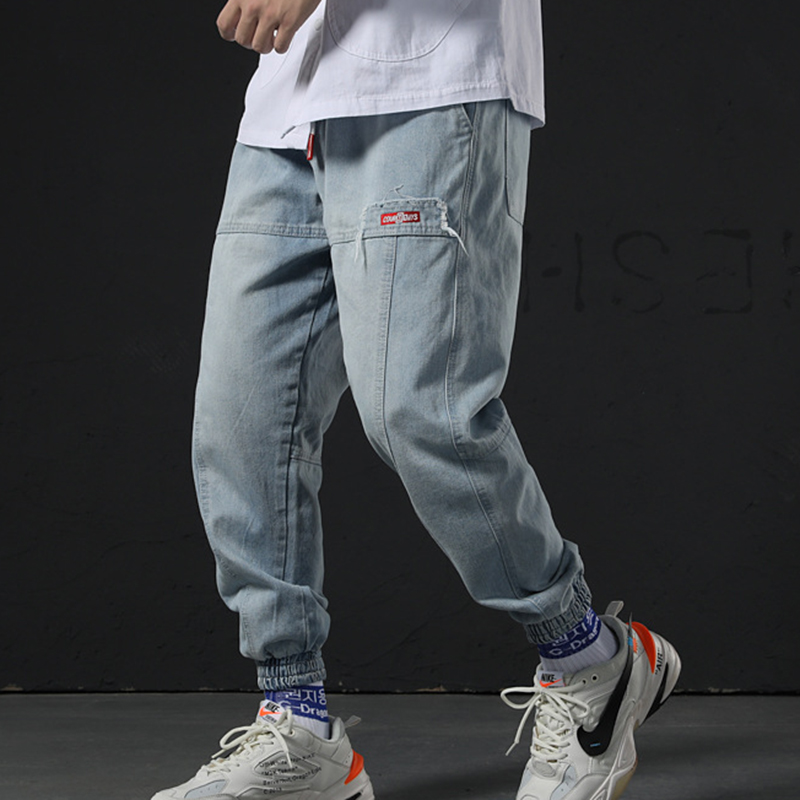 Men jeans high quality overalls -6XL jogging jeans denim men' elastic waist men hip-hop harem pants light blue
Men jeans high quality overalls -6XL jogging jeans denim men' elastic waist men hip-hop harem pants light blue