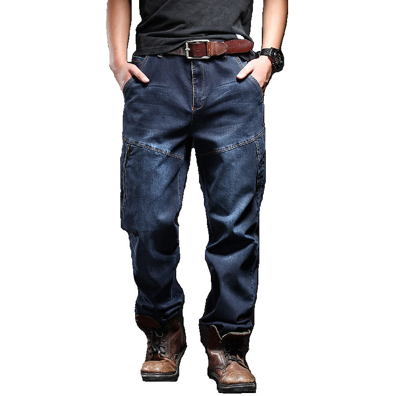 Mcikkny Mens Cargo Biker Jeans Pants Motorcycle Casual Denim Trousers Male Zipper Pockets, Blue
Mcikkny Mens Cargo Biker Jeans Pants Motorcycle Casual Denim Trousers Male Zipper Pockets, Blue