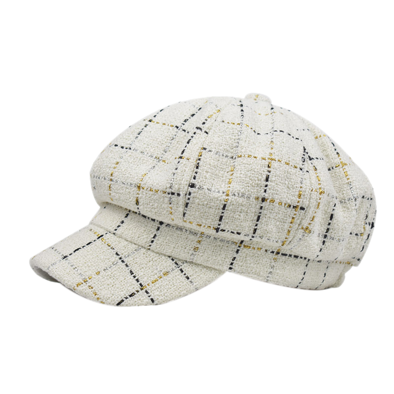 Retro Women's Autumn and Winter Outdoor Female Beret Plaid Hat Painter Newsboy Casual Beret Octagonal Cap White
Retro Women's Autumn and Winter Outdoor Female Beret Plaid Hat Painter Newsboy Casual Beret Octagonal Cap White