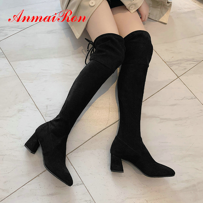 ANMAIRON 2020 Faux Suede Slim Boots Flcok Over-the-Knee Round Toe Stretch Winter Boots Women Hoof Heels Women Size 34-43, Black-7cm
ANMAIRON 2020 Faux Suede Slim Boots Flcok Over-the-Knee Round Toe Stretch Winter Boots Women Hoof Heels Women Size 34-43, Black-7cm