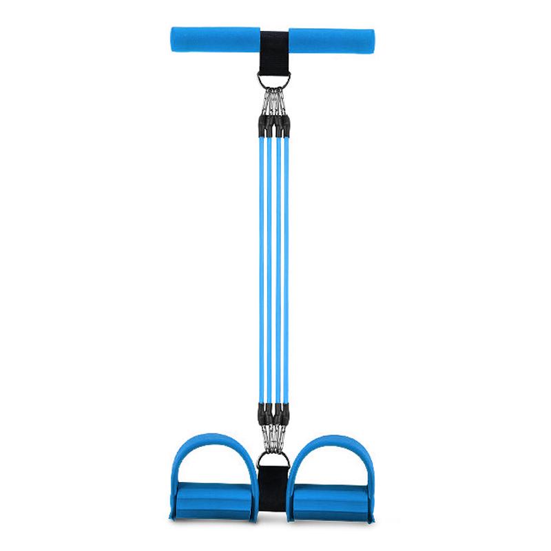 4 Tubes Sit-up Pedal Exerciser Foot Bodybuilding Expander Elastic Pull Rope Resistance Workout Band for Yoga Home Gym Fitness