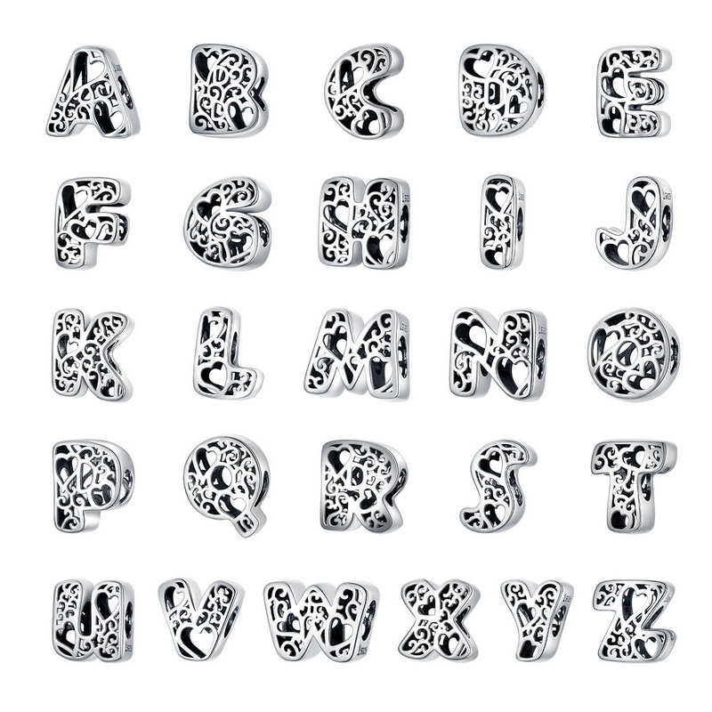 WOSTU Hot Sale 100% Real 925 Sterling Silver Letters alphabet Beads Chams Fit Original Bracelet Making DIY Name Jewelry Gift
WOSTU Hot Sale 100% Real 925 Sterling Silver Letters alphabet Beads Chams Fit Original Bracelet Making DIY Name Jewelry Gift