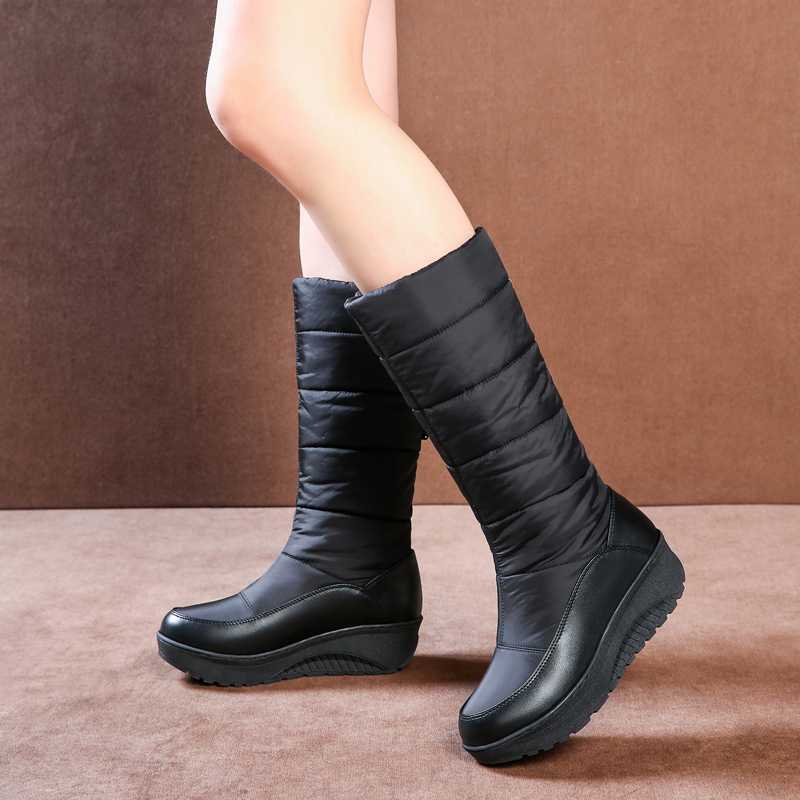 CHIMIZHAI Snow Boots Winter Women Shoes Knee-High Boots Fur Woman Wedges Heels Ladies Warm Shoes Light-weight MY369, Black
CHIMIZHAI Snow Boots Winter Women Shoes Knee-High Boots Fur Woman Wedges Heels Ladies Warm Shoes Light-weight MY369, Black