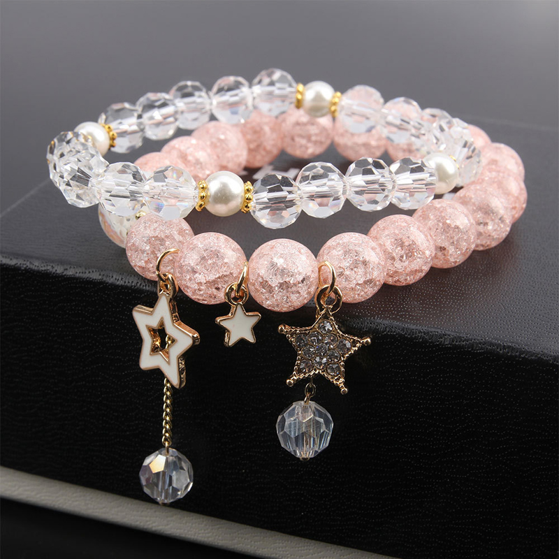 Luxurious Bracelets & Bangles for Women Jewelry Fashion Alloy Crystal Beaded Charm Bracelet With Star Pendant Gifts Bijoux
Luxurious Bracelets & Bangles for Women Jewelry Fashion Alloy Crystal Beaded Charm Bracelet With Star Pendant Gifts Bijoux