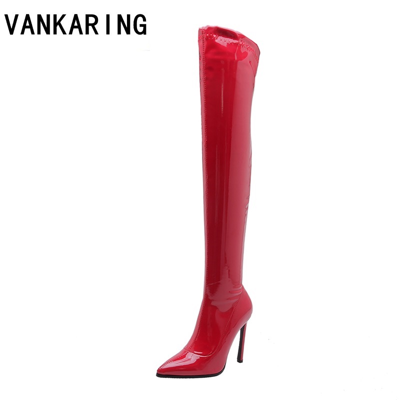 sexy high heels women boots patent leather over the knee boot pointed toe female red dance shoes winter warm footwear big size, Black
sexy high heels women boots patent leather over the knee boot pointed toe female red dance shoes winter warm footwear big size, Black