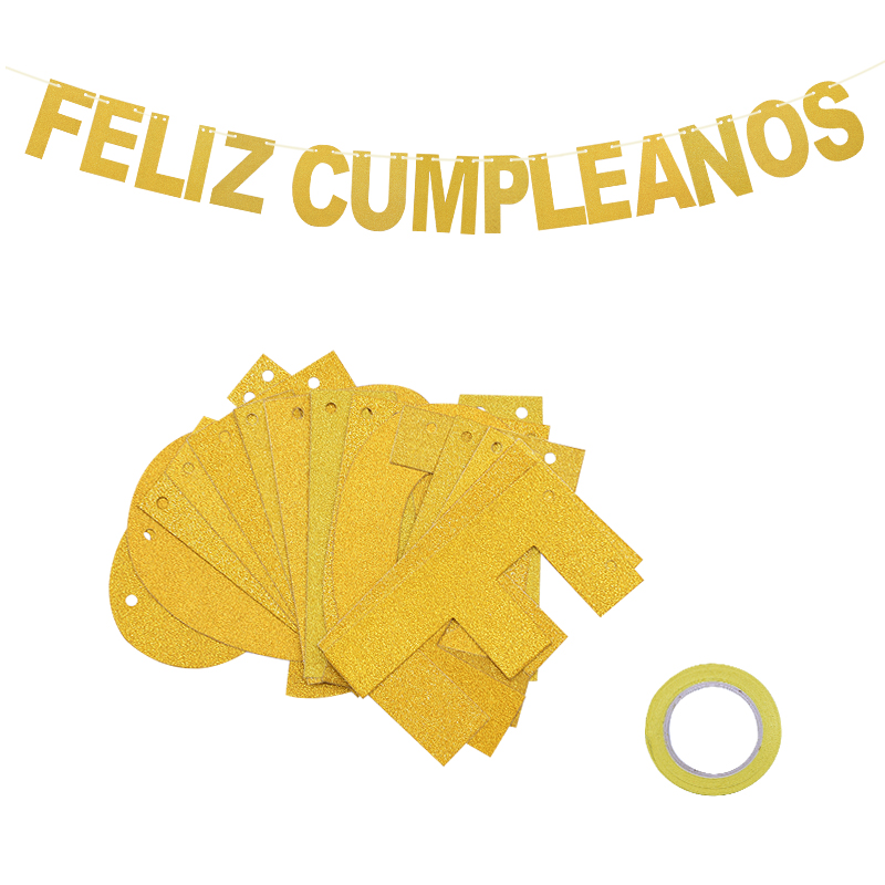 Spanish Happy Birthday Banner Flag Round Letter Feliz Cumpleanos Foil Balloon Baby Shower Kids Birthday Party Decoration Balloon