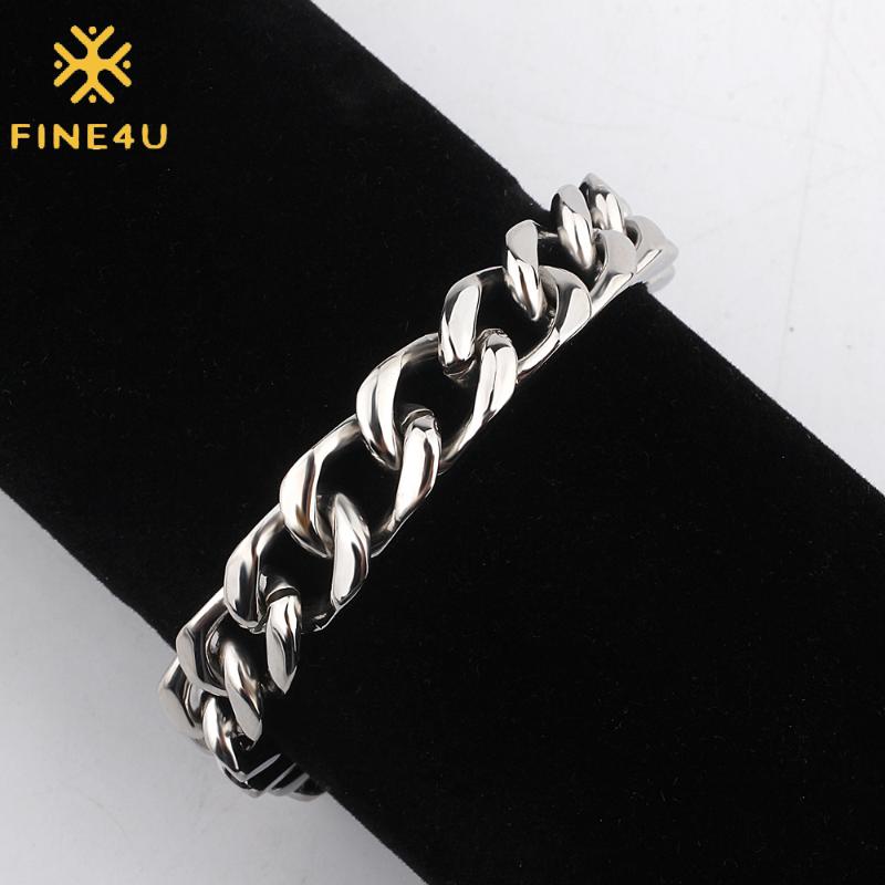 FINE4U B313 Mens Sturdy Cuban Link Chain Bracelet Stainless Steel 11mm Wide Bracelet For Men Women Punk Jewelry
FINE4U B313 Mens Sturdy Cuban Link Chain Bracelet Stainless Steel 11mm Wide Bracelet For Men Women Punk Jewelry