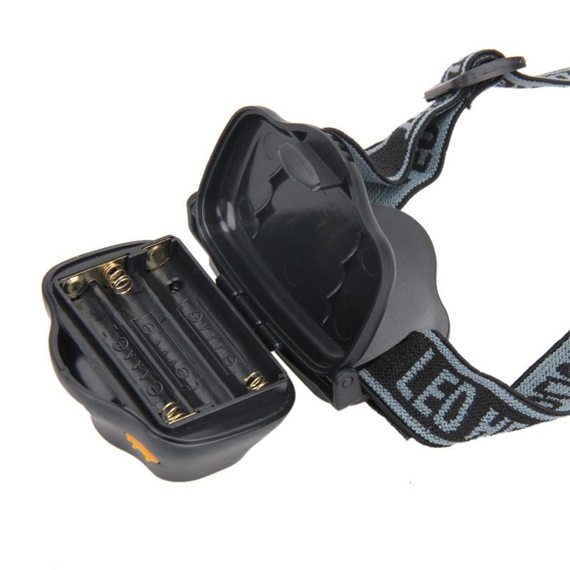 WholeClimbing Hiking Headlight Waterproof 3W Fishing Camping Outdoor Portable Bright Head Lamp Button Switch White Light 4 5q