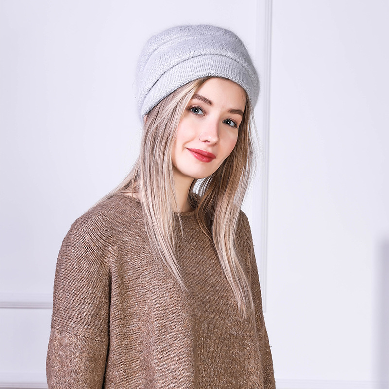 Angora Hat Women Winter Beanie Knit Warm Double Layers Snow Outdoor Skiing Accessory, Grey
Angora Hat Women Winter Beanie Knit Warm Double Layers Snow Outdoor Skiing Accessory, Grey