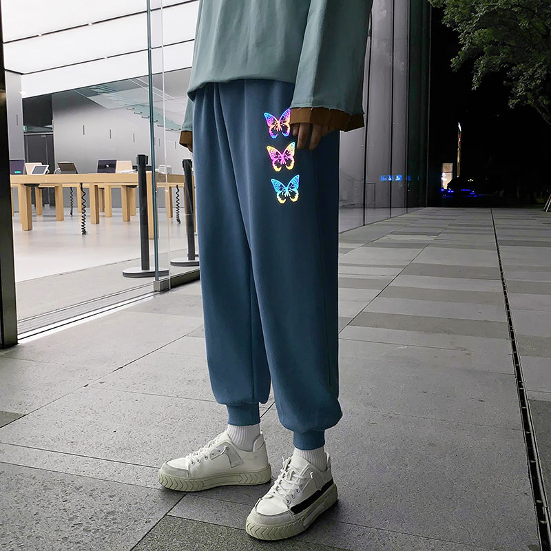 Autumn 2020 New Men's Night View Butterfly Color Sports Pants Reflective Print Casual Loose Closing Pants Plue Size -5XL, Black
Autumn 2020 New Men's Night View Butterfly Color Sports Pants Reflective Print Casual Loose Closing Pants Plue Size -5XL, Black