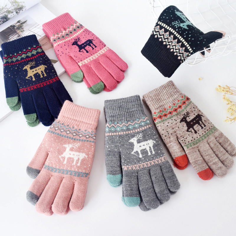 Vintage Christmas Deer Knitted Gloves Women Thicken Touch Screen Gloves Winter Warm Snow Elk Full Finger Mittens Xmas Gift
Vintage Christmas Deer Knitted Gloves Women Thicken Touch Screen Gloves Winter Warm Snow Elk Full Finger Mittens Xmas Gift