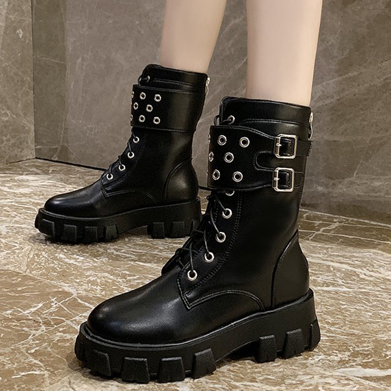 Women Platform Boots Motorcycle Boots Designer Black Metal Personality Decoration Punk Outdoor Personality Rock Ladies
Women Platform Boots Motorcycle Boots Designer Black Metal Personality Decoration Punk Outdoor Personality Rock Ladies