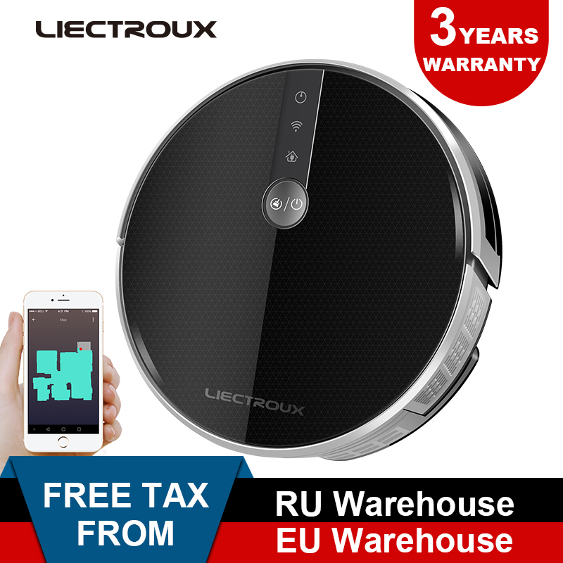 

2020 LIECTROUX Robot Vacuum Cleaner C30B,Map,Wet&WiFi,Remote phone,Map Navigation,Suction,Water tank,Wet dry,Navigation,Memory