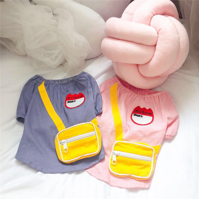 New Simple Fashion 100% Cotton Pet Clothes Japanese School Uniform Cute Bag T-shirt for Fascinating Schnauzer Teddy Fat Dog, Pink
New Simple Fashion 100% Cotton Pet Clothes Japanese School Uniform Cute Bag T-shirt for Fascinating Schnauzer Teddy Fat Dog, Pink